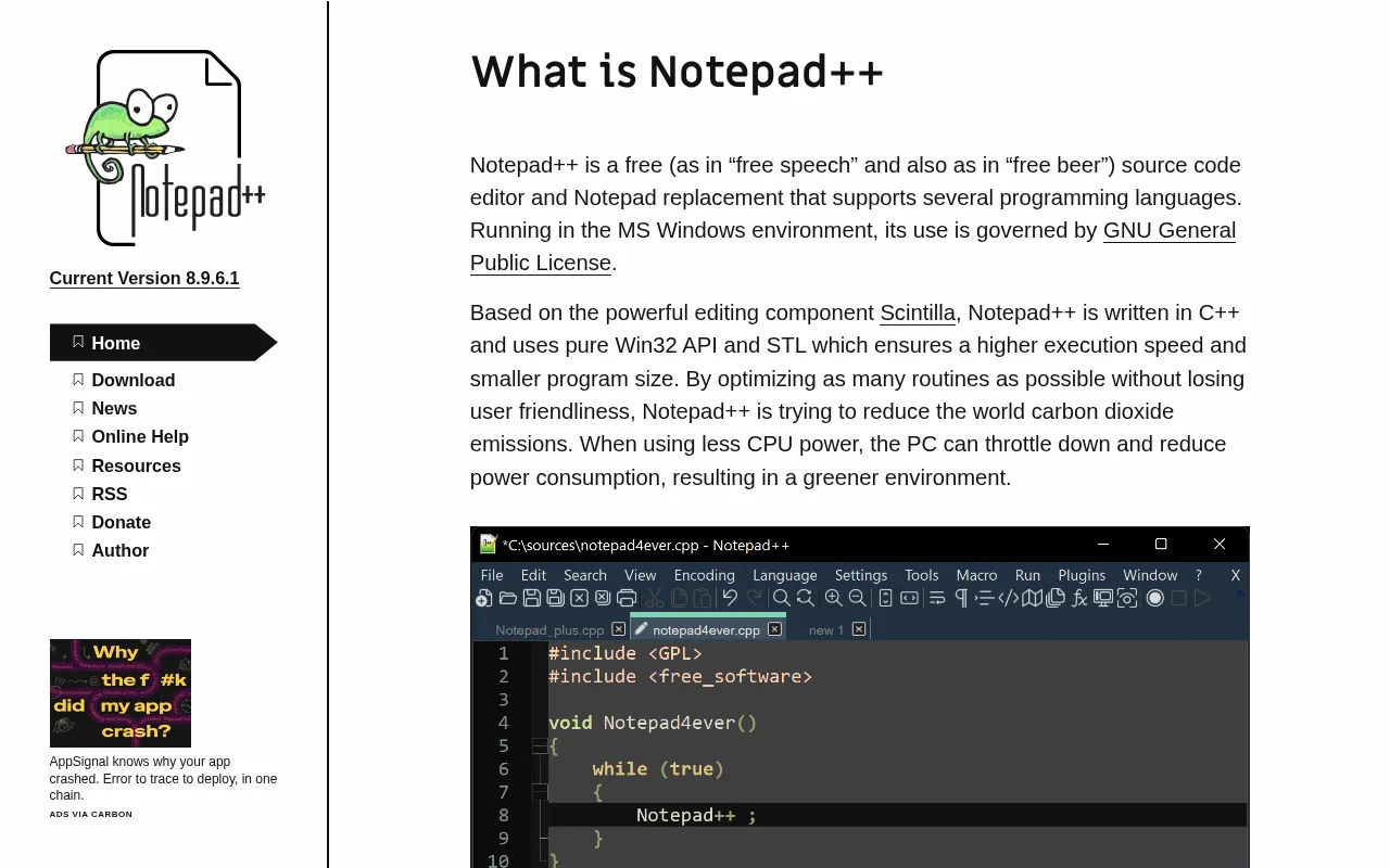 Capture d'écran de Notepad++