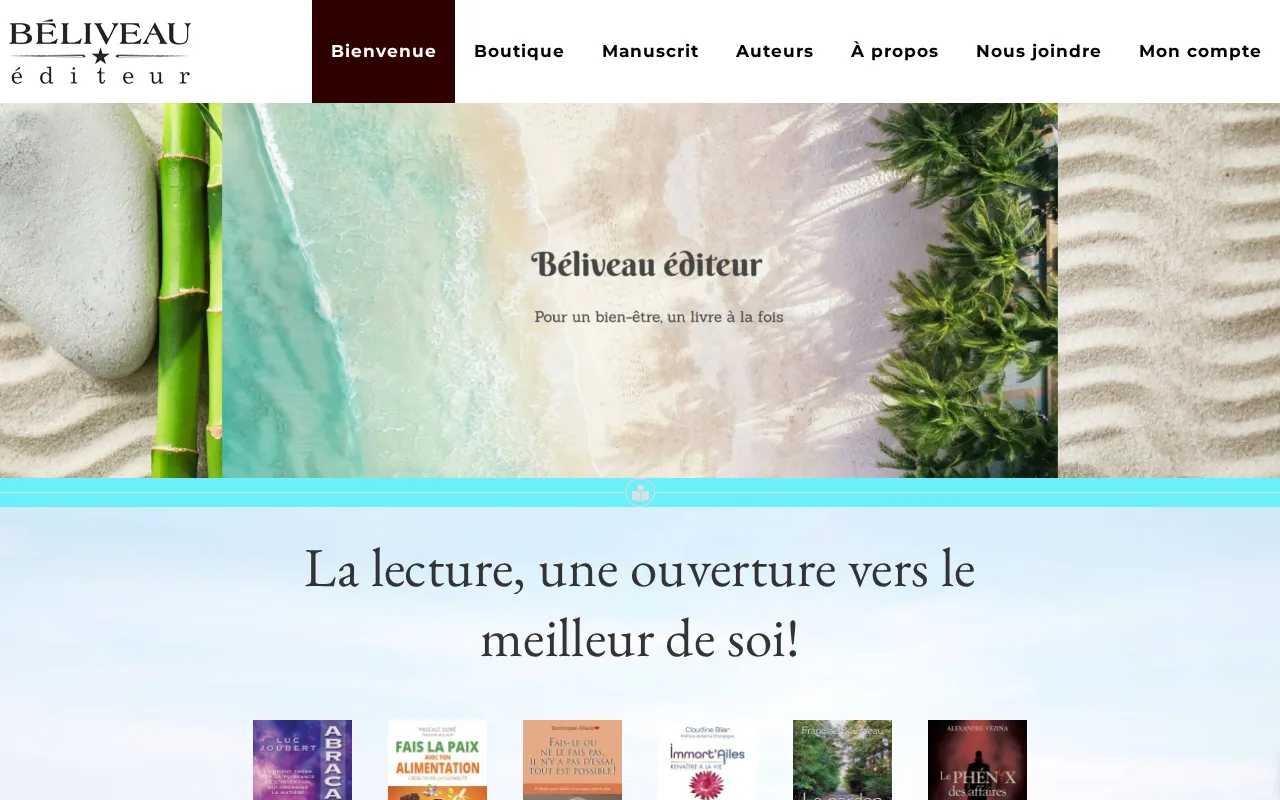 Capture d'écran de Béliveau éditeur