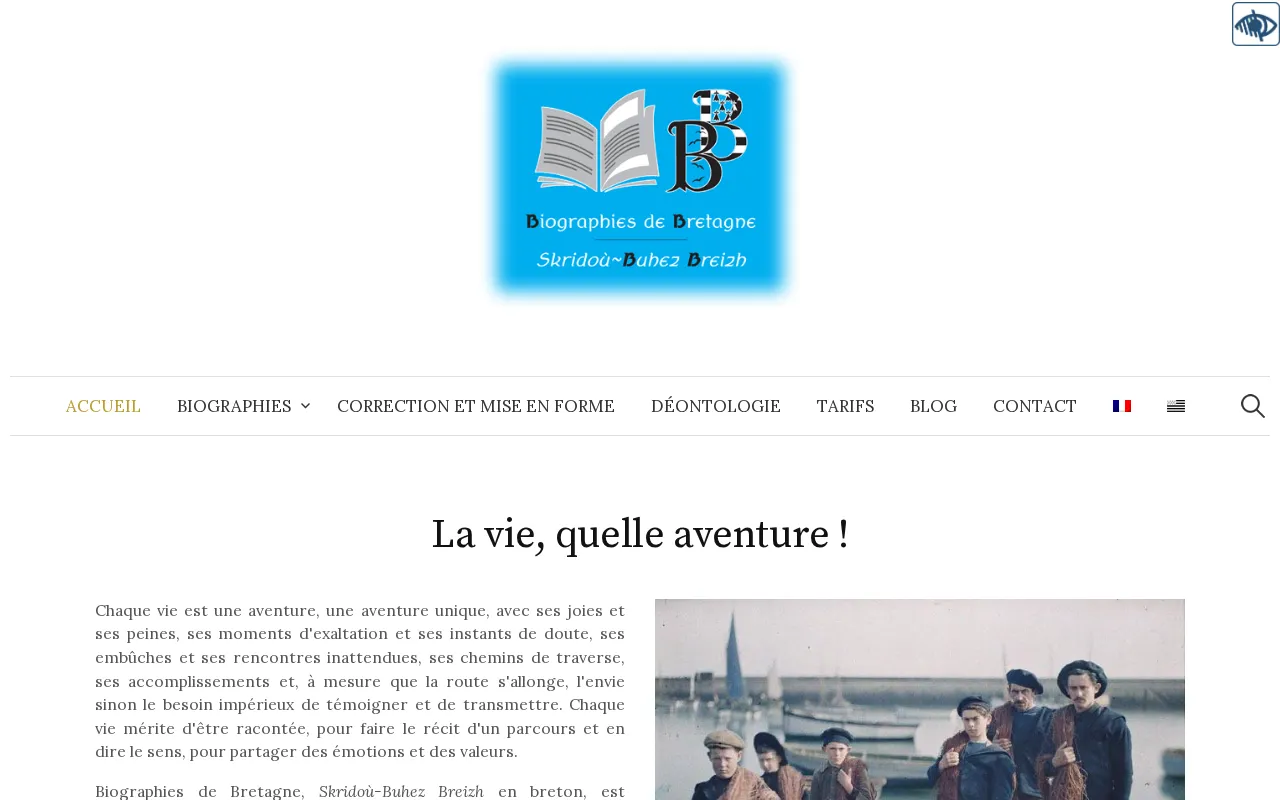 Capture d'écran de Biographies de Bretagne
