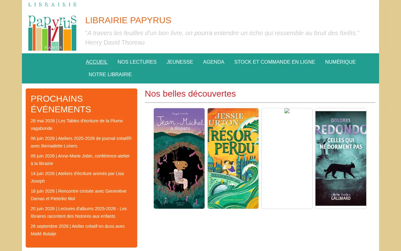 Capture d'écran de Librairie Papyrus