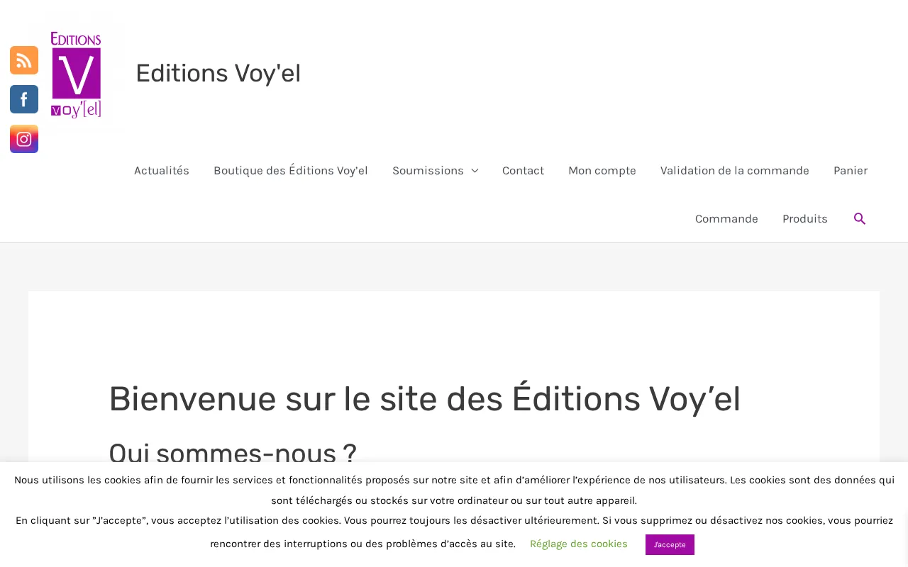 Capture d'écran de Editions Voy’el