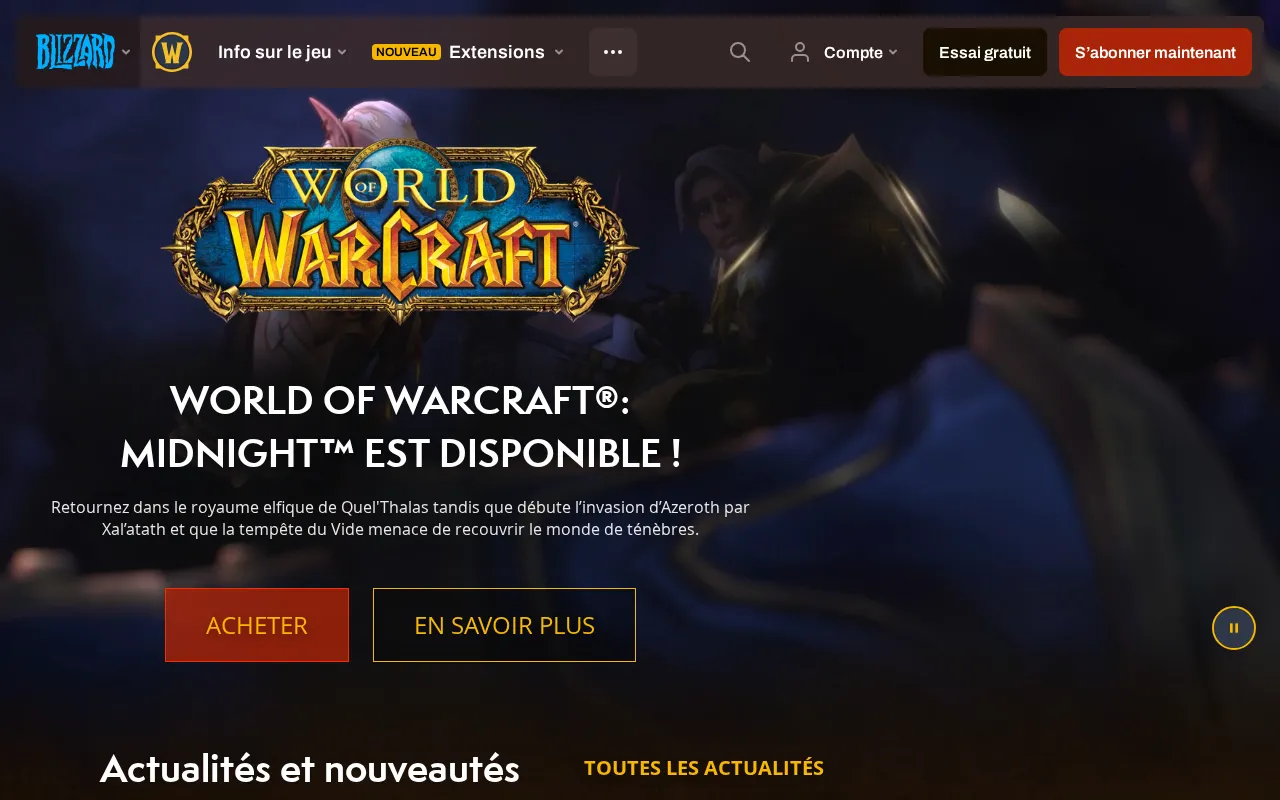 Capture d'écran de World of Warcraft