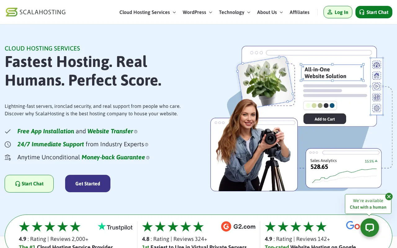 Capture d'écran de ScalaHosting