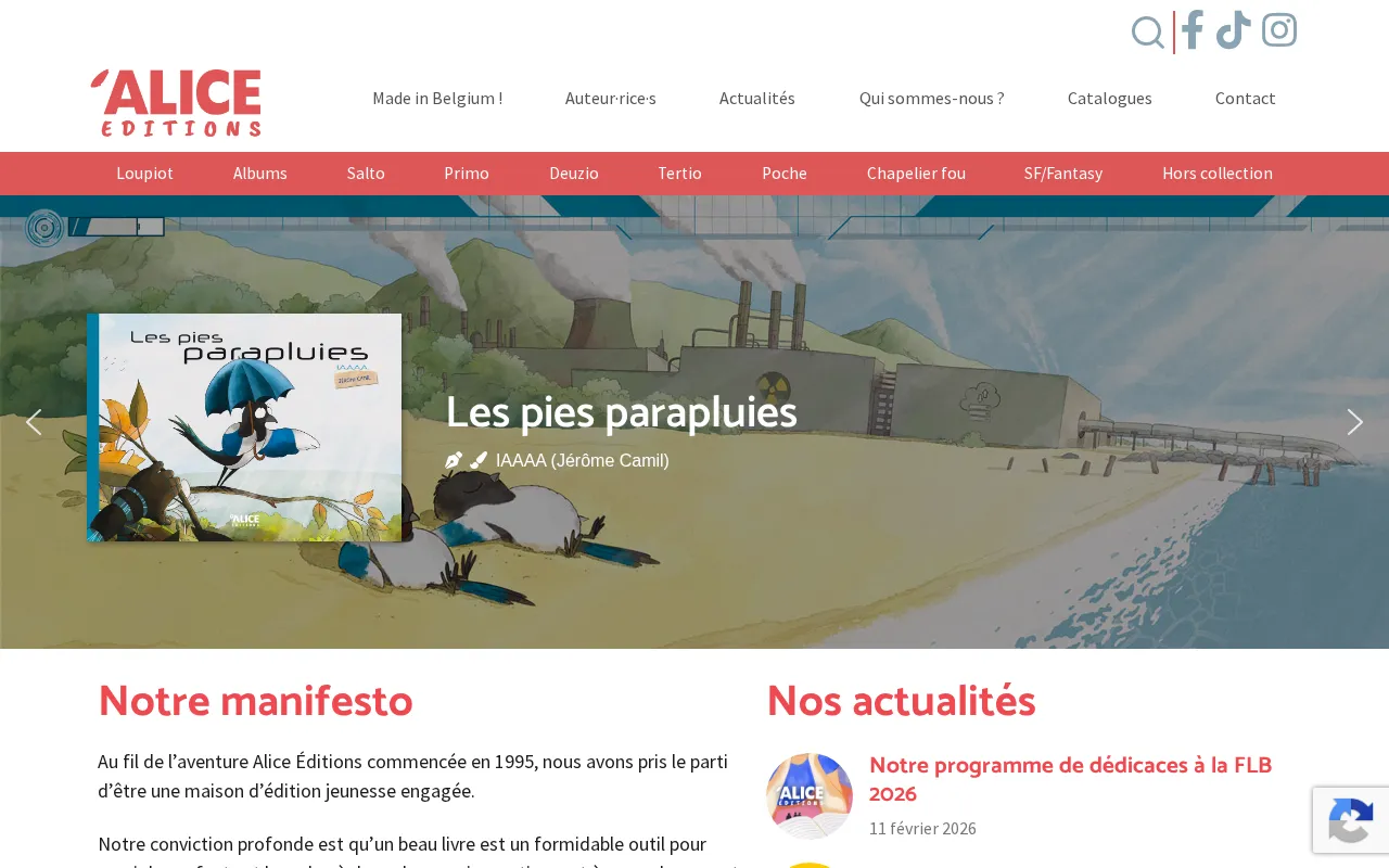 Capture d'écran de Alice Éditions