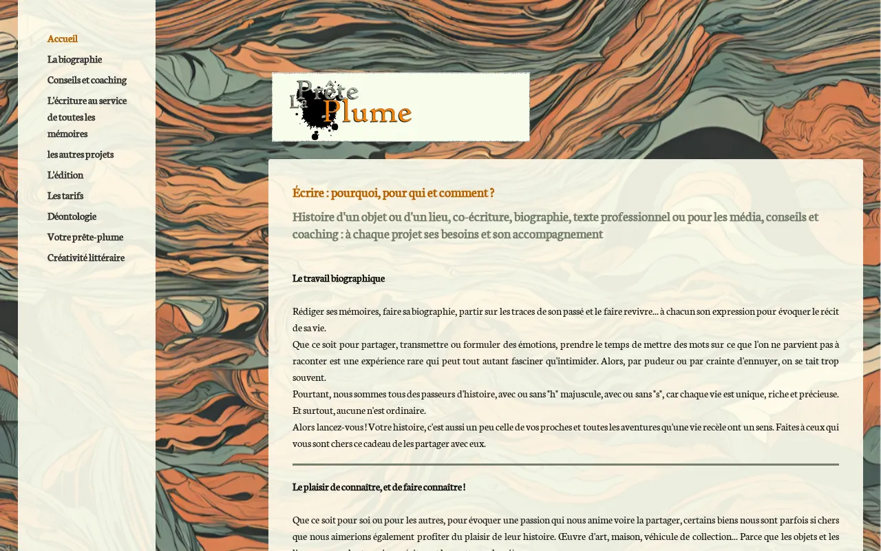 Capture d'écran de La prête plume