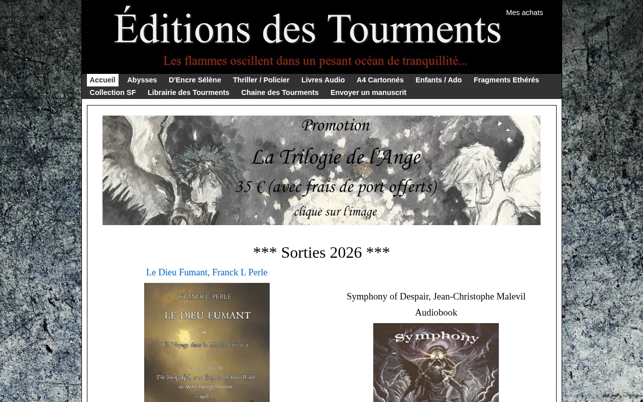 Capture d'écran de Éditions des Tourments