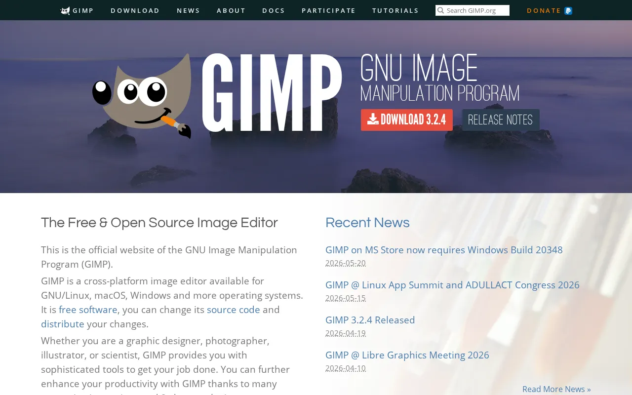 Capture d'écran de GIMP