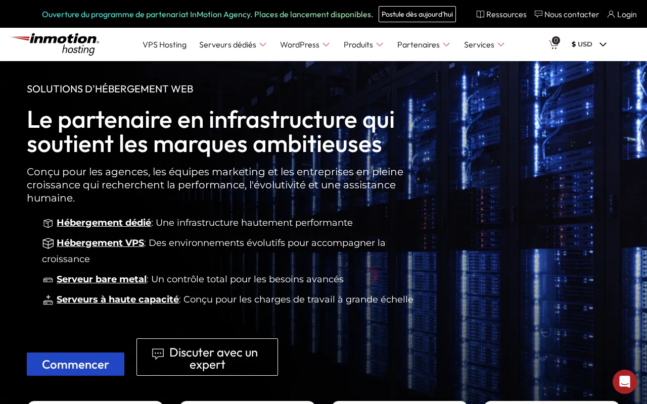 Capture d'écran de InMotionHosting