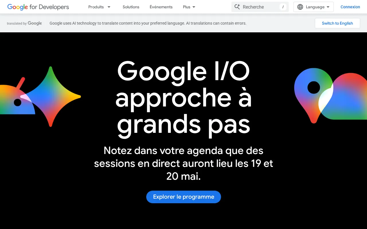 Capture d'écran de Google Developers APIs