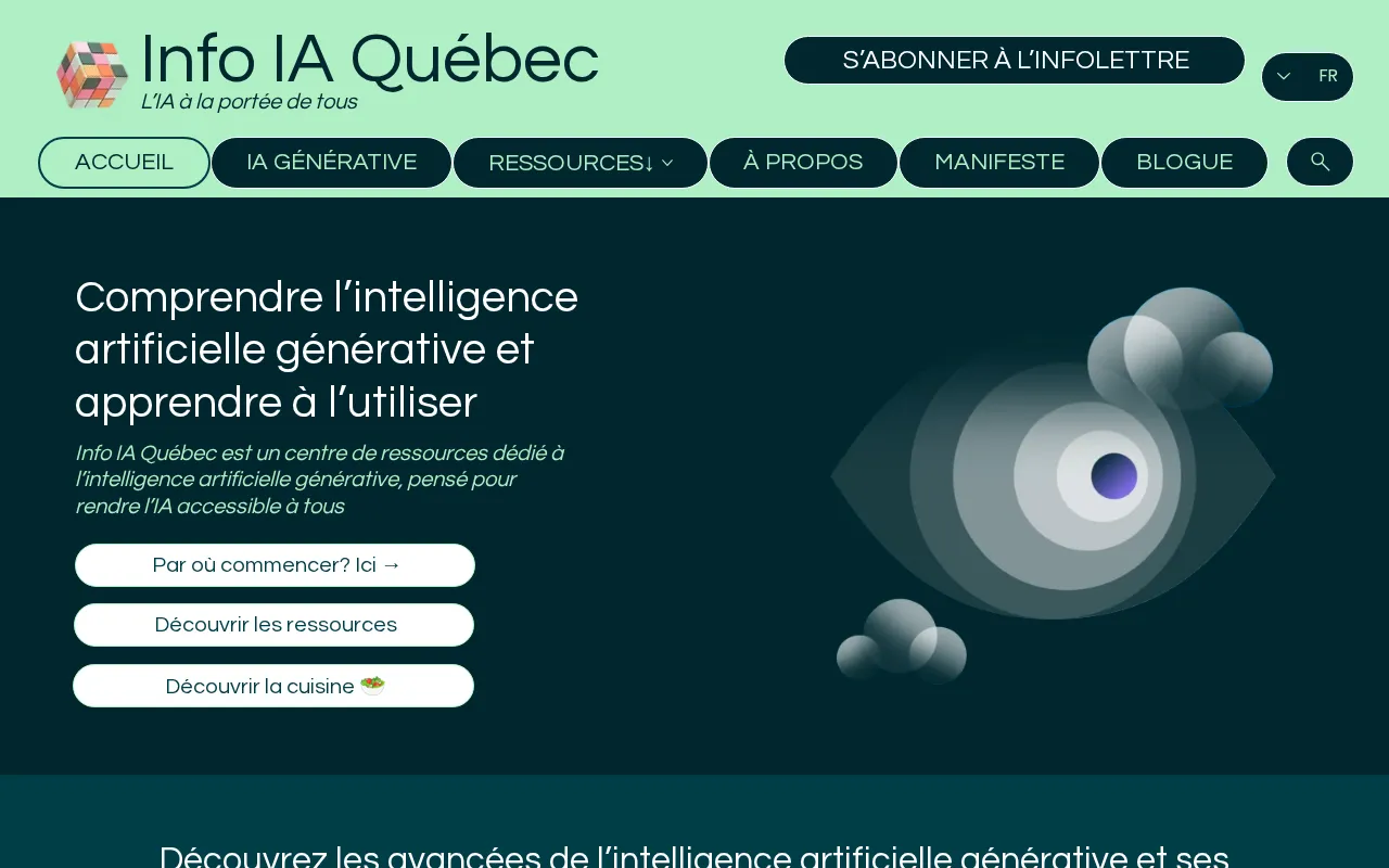 Capture d'écran de Info IA Québec