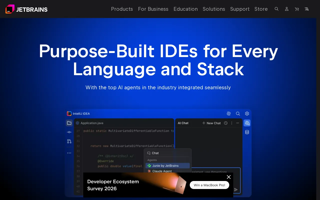 Capture d'écran de JetBrains