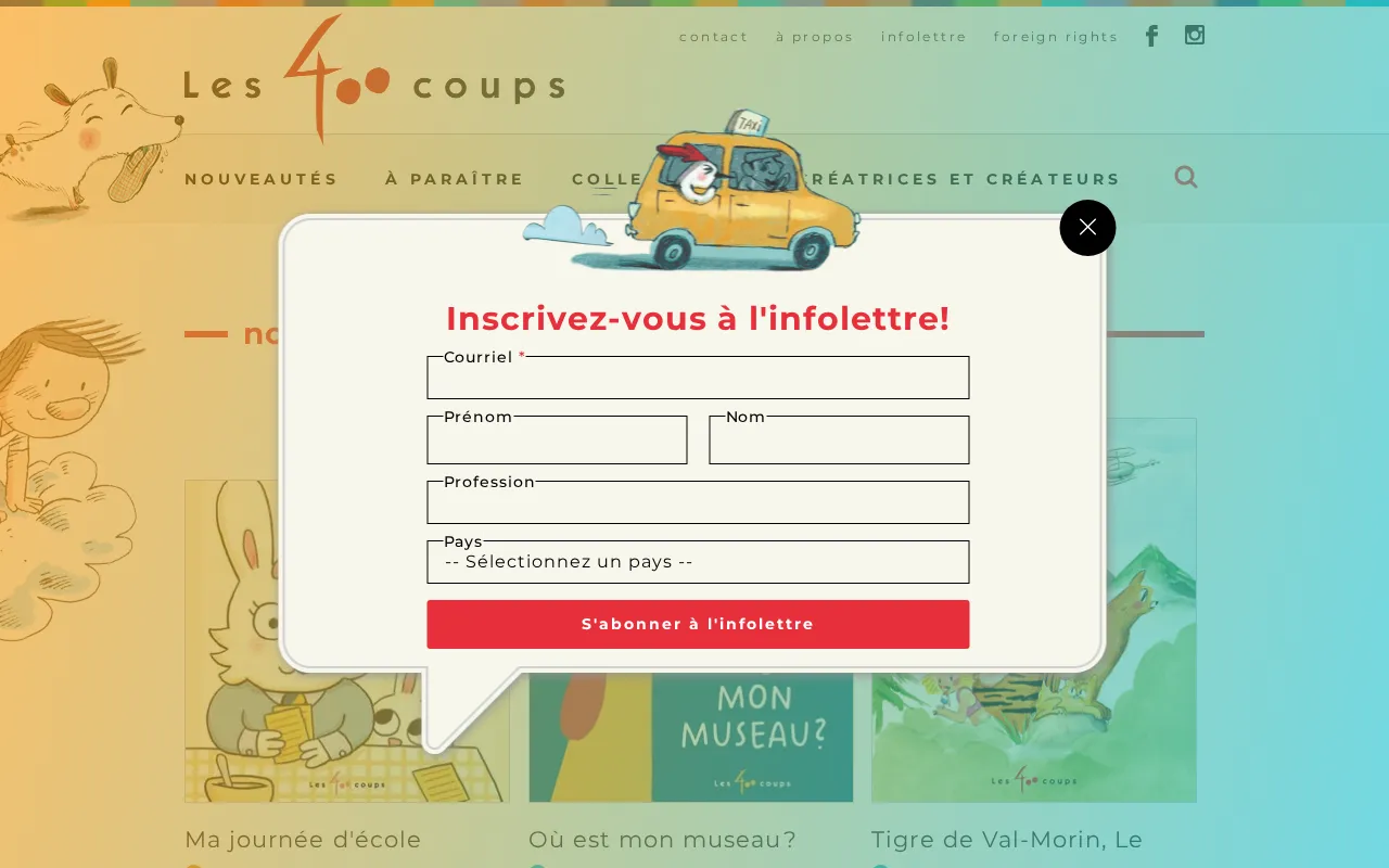 Capture d'écran de Éditions les 400 coups