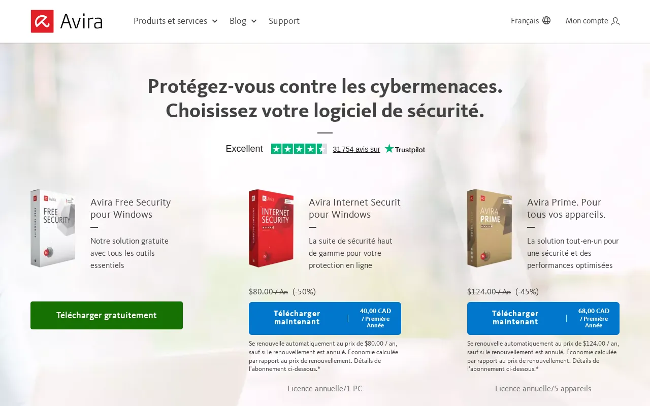 Capture d'écran de Avira