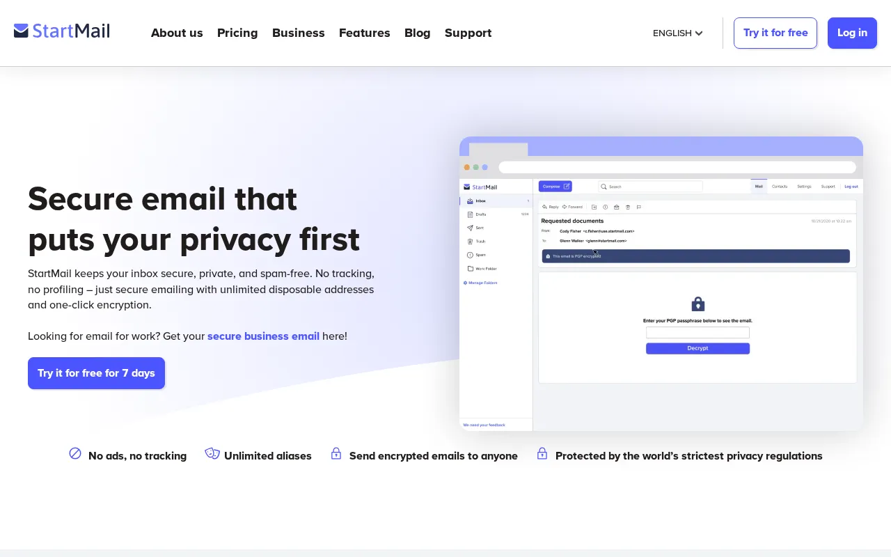 Capture d'écran de StartMail