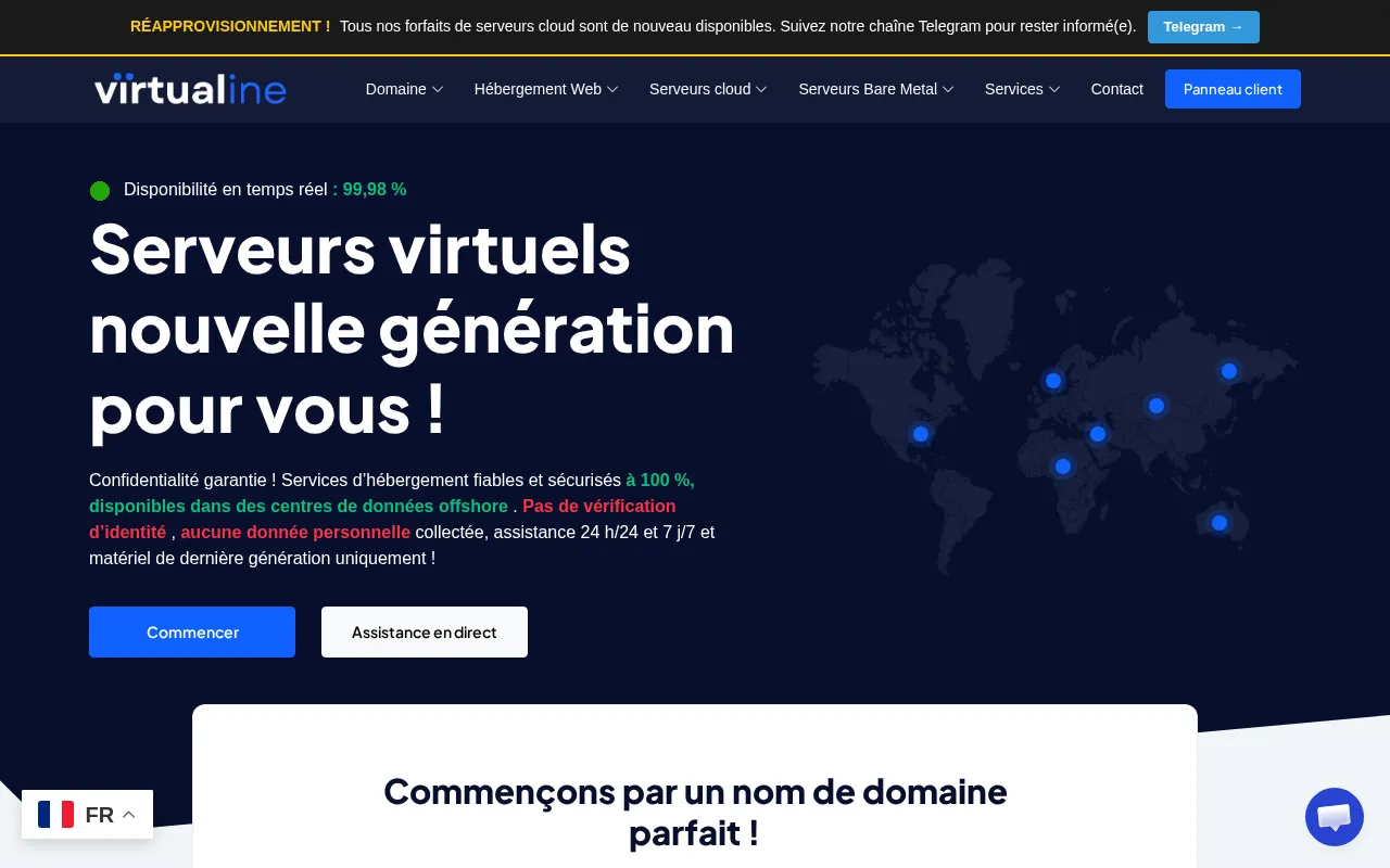 Capture d'écran de Virutaline.net