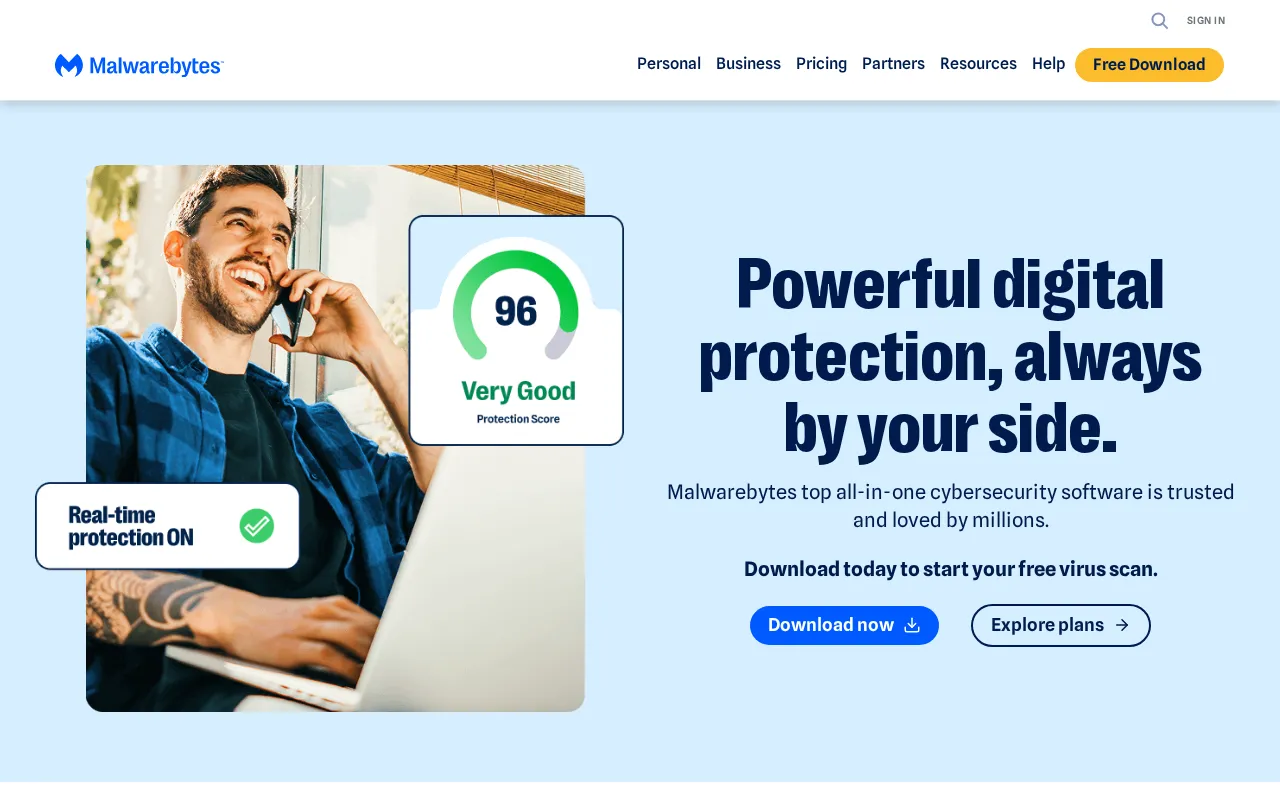 Capture d'écran de Malwarebytes