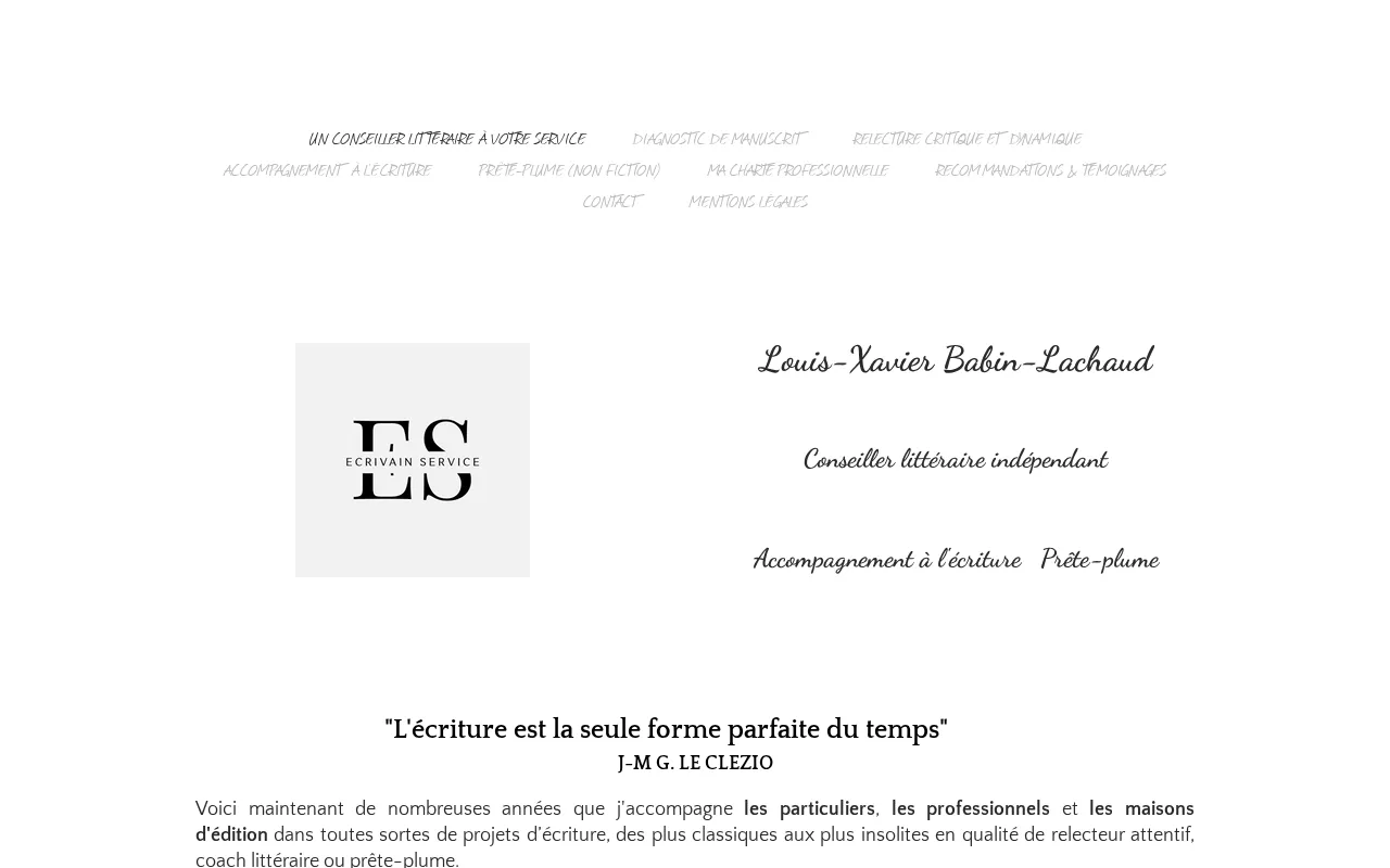 Capture d'écran de Écrivain service
