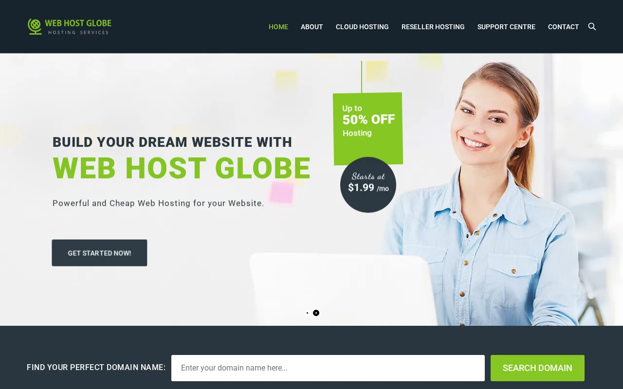 Capture d'écran de Web Host Globe
