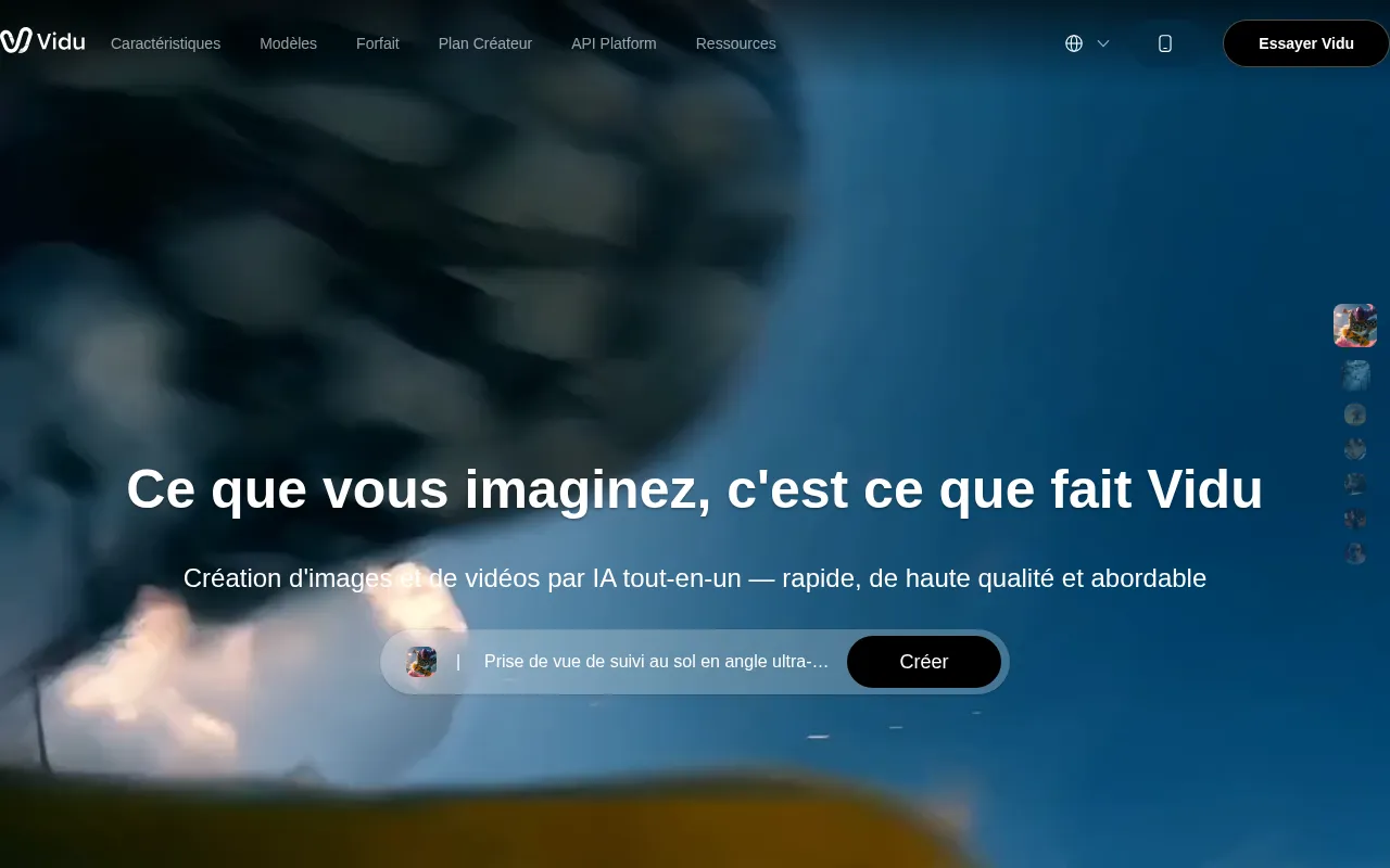 Capture d'écran de Vidu
