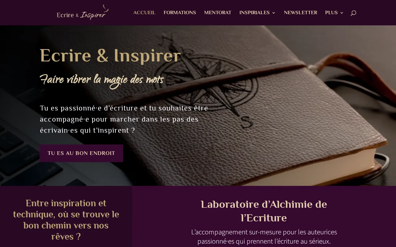 Capture d'écran de Écrire et inspirer