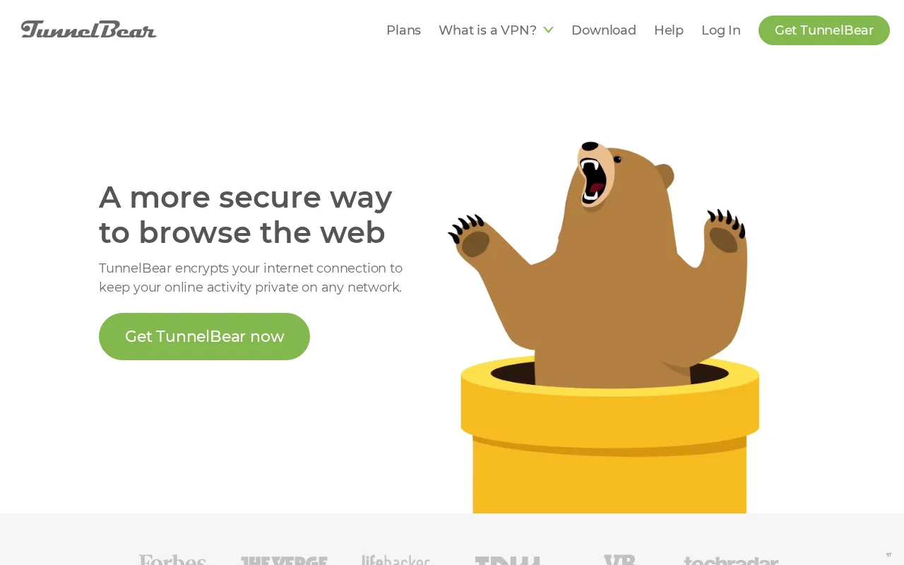 Capture d'écran de TunnelBear VPN