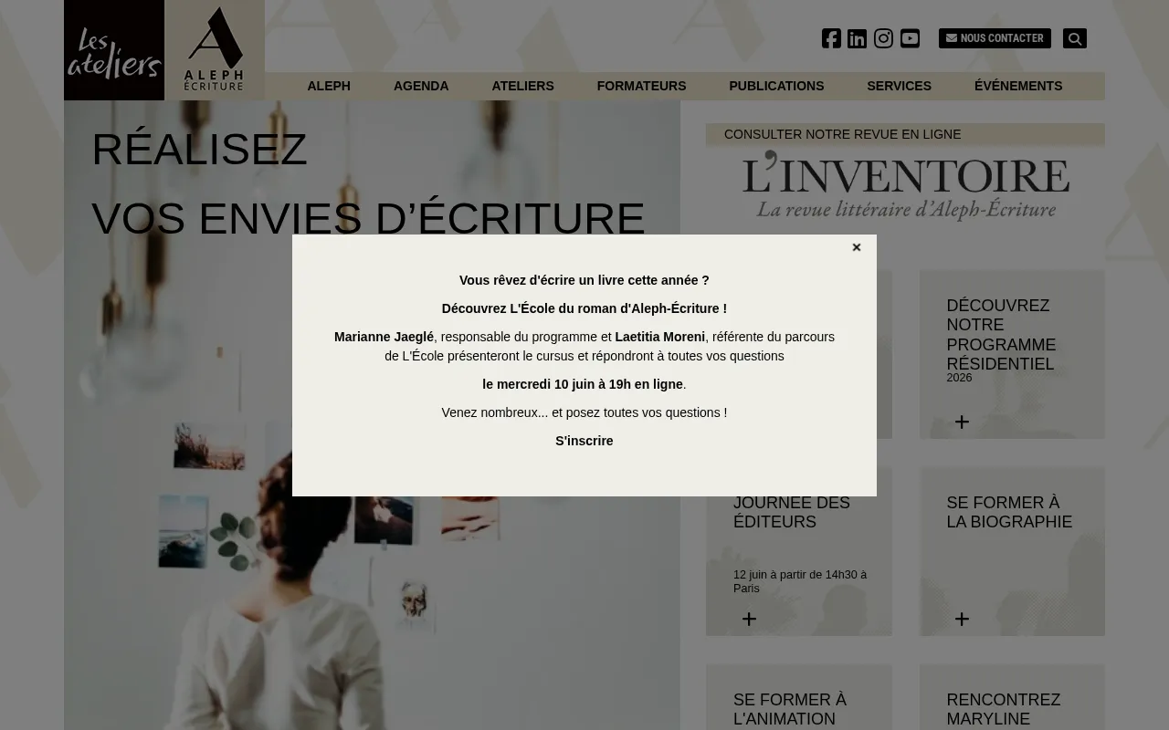 Capture d'écran de Aleph Écriture