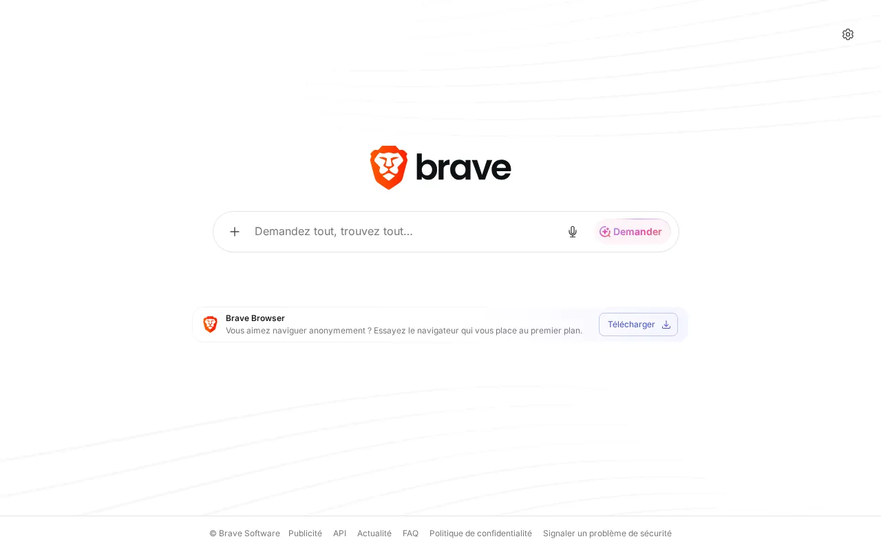 Capture d'écran de Brave Search