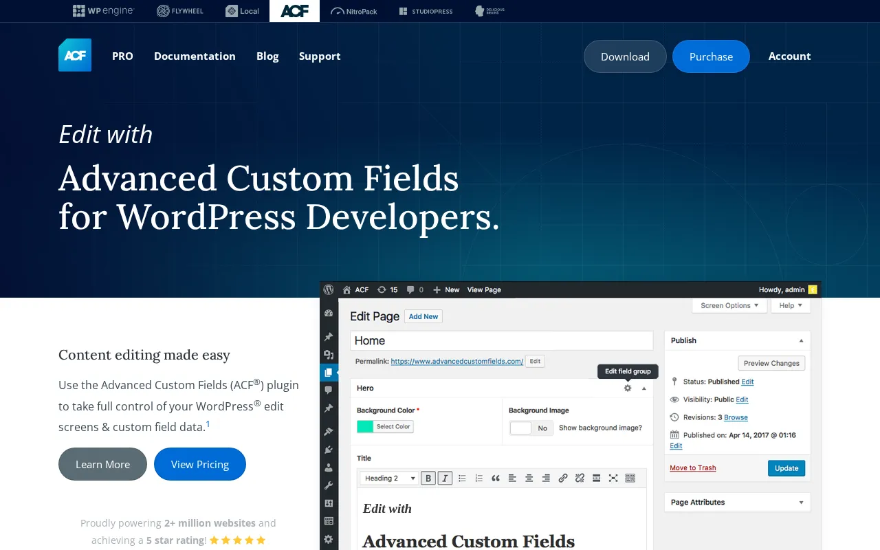 Capture d'écran de Advanced Custom Fields