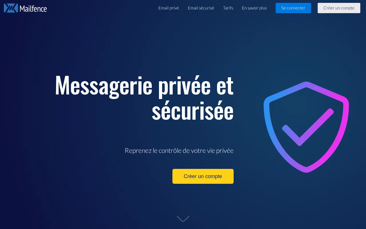 Capture d'écran de Mailfence