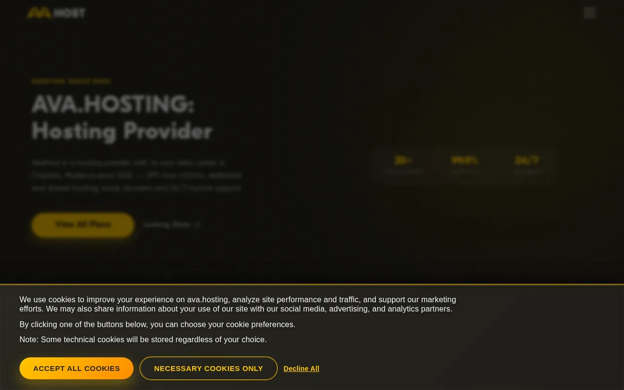 Capture d'écran de Ava.hosting