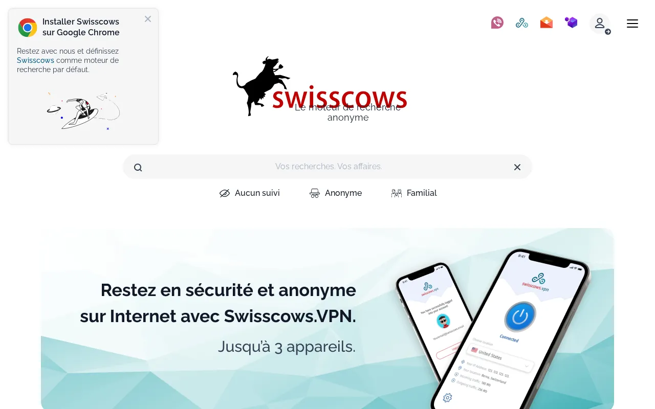 Capture d'écran de Swisscows