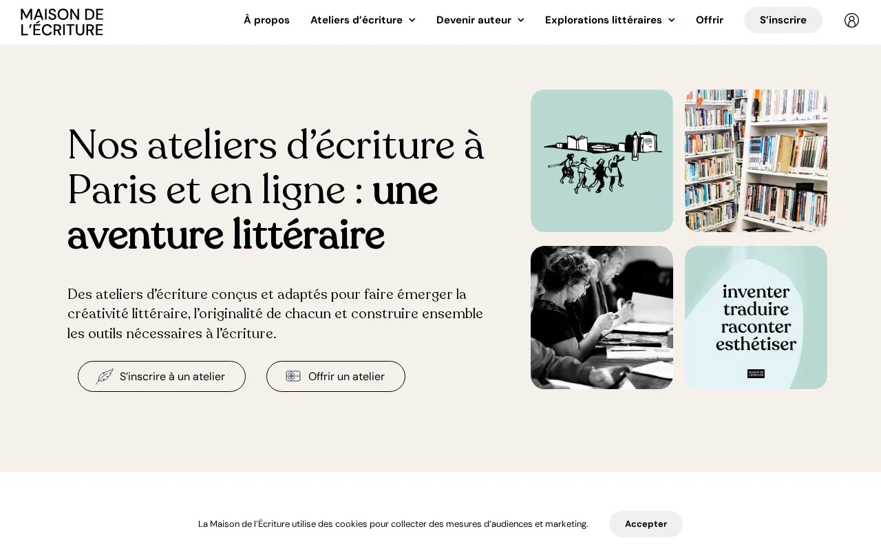 Capture d'écran de Maison de l’écriture
